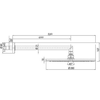 Верхний душ Bossini Cosmo H70596I.073 28 см чёрный матовый